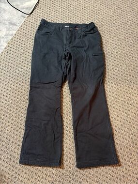 Duluth Trading Co Black Women's Straight-Leg fleece lined jeans